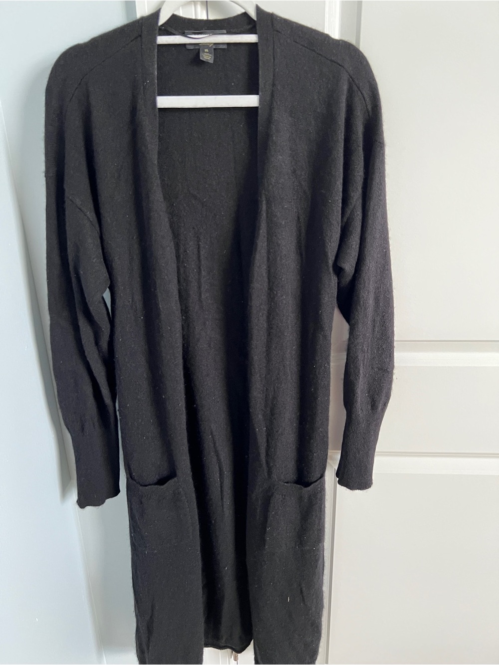 Long Black Women's Cardigan cashmere Sweater